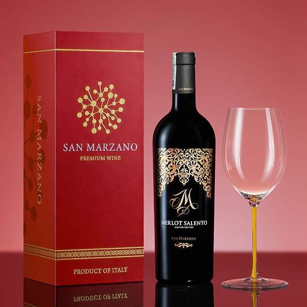 Hộp quà 1 chai rượu vang đỏ M Merlot (M Gold)