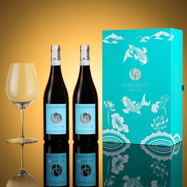 Hộp quà 2 chai rượu vang đỏ CF Collefrisio Morrecine Montepulciano d’Abruzzo