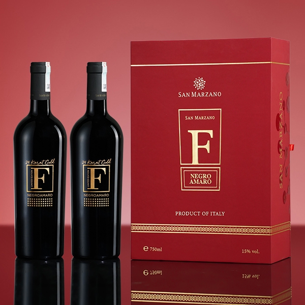 Hộp quà 2 chai rượu vang đỏ F Gold 24 Karat