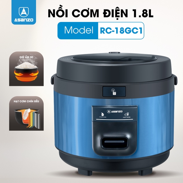 NỒI CƠM ĐIỆN NẮP GÀI 1,8L RC-18GC1