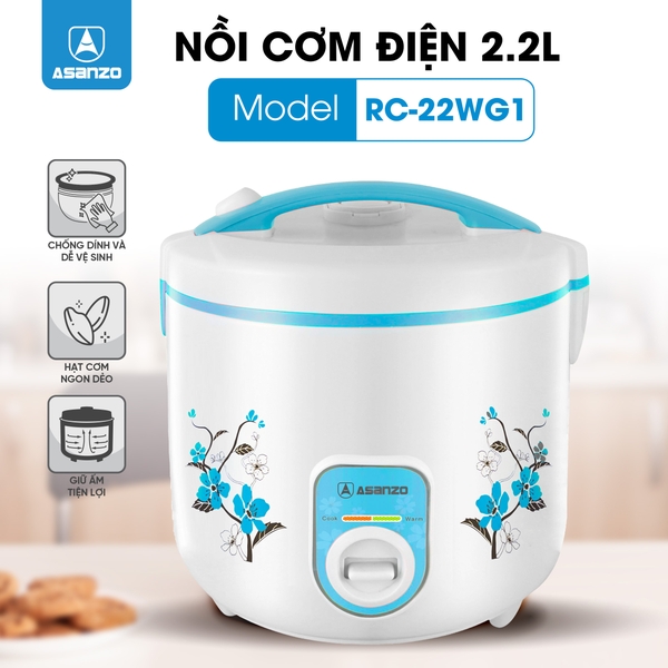 NỒI CƠM ĐIỆN NẮP GÀI 2.2L RC-22WG