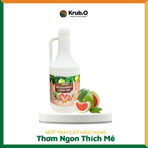 Mứt Bưởi Đỏ Mật Ong Krub.O (Can 2.1kg)