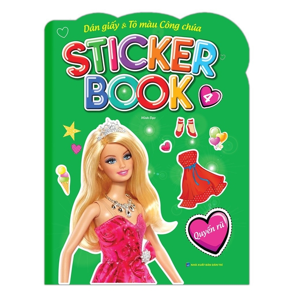 Sách - Sticker book - Giấy gián & tô màu công chúa 4 - Quyến rũ (tặng kèm 4 trang sticker dán hình)