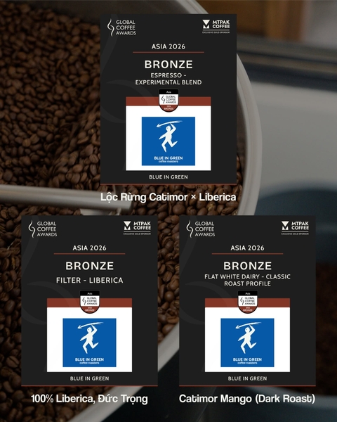 Blue in Green Coffee Roasters - Global Coffee Awards - Bronze Award