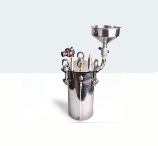 Thùng Chứa Keo Inox 304 Có Phễu & Báo Mức