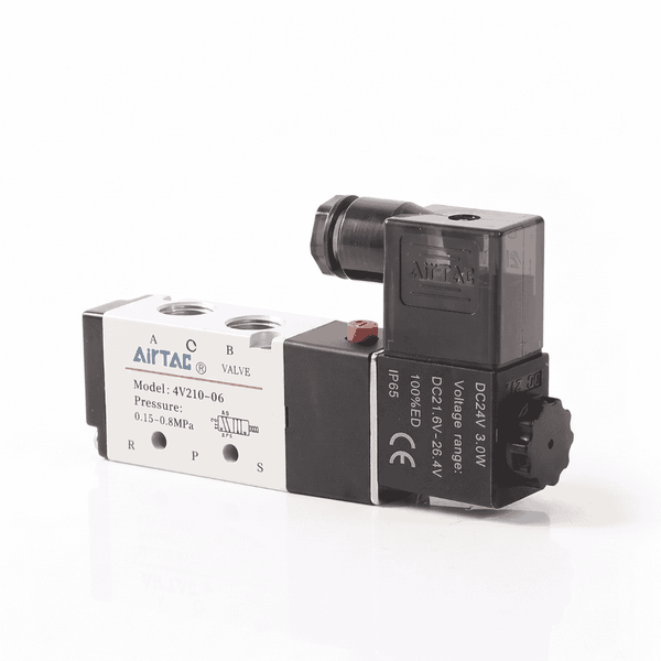 Van điện từ năm chiều hai vị trí chính hãng AirTAC 4V210-08 4V21008B 4V21008AC