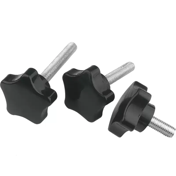 Núm Vặn Hình Sao 5 Cánh Bakelite M6/M8, Thân Ren Inox 304