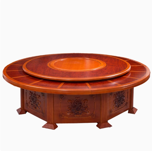 Bàn ăn gắn mâm xoay điện tự động dùng cho nhà hàng khách sạn cao cấp mẫu BA03