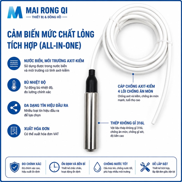 Cảm Biến Mực Nước Thả Chìm Inox 316L - MAQI-136-SF
