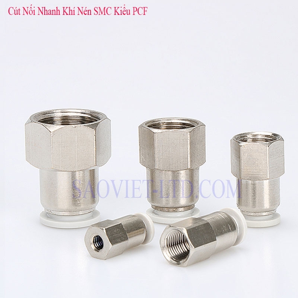 Cút Góc Khí Nén SMC Kiểu PCF4, PCF6, PCF8, PCF10, PCF12