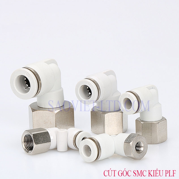 Cút Góc Khí Nén SMC Kiểu PLF4, PLF6, PLF8, PLF10, PLF12