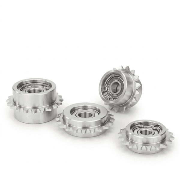 Nhông xích inox 304 04C, 24 điểm, 17181920 răng, hai gờ