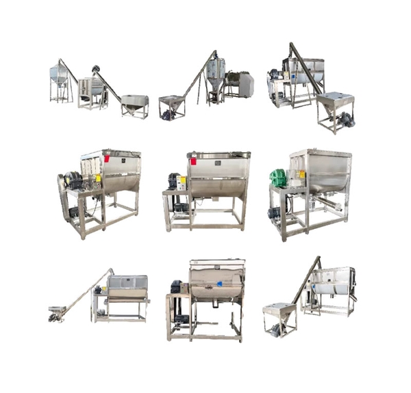 Máy trộn ngang tự động – Thùng trộn bột, thức ăn chăn nuôi, gia vị inox
