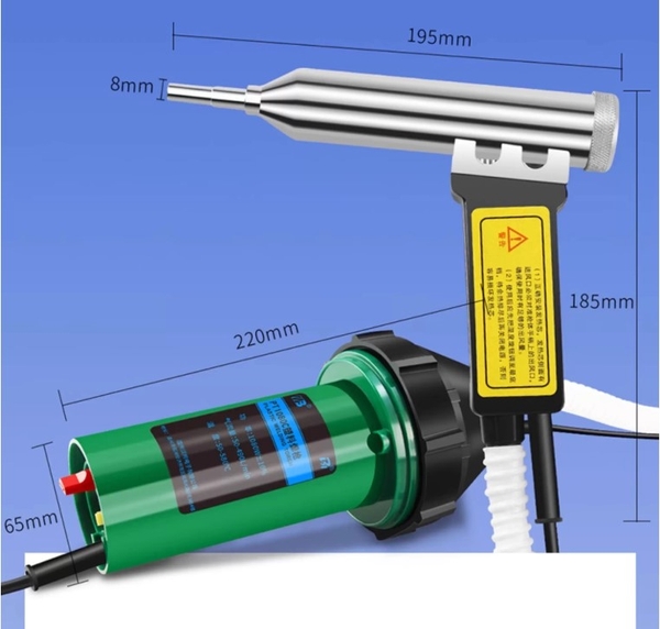 Súng hàn nhựa nhiệt cầm tay đầu 8mm (Hàn PVC/PP/PE/PPR)