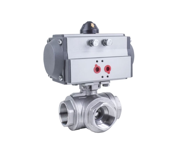 Van bi 3 chiều khí nén Q614F – SS304, nối ren, LT kiểu DN15DN20DN25DN32DN40DN50