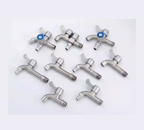 Vòi nước inox 304 -vòi hổ tay gạt xả nhanh dùng cho máy giặt tăng áp nhanh đầu vào phi 21mm