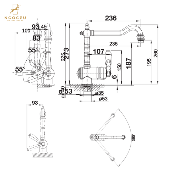 Vòi rửa bát Blanco Tradon 526688 - Màu Vàng