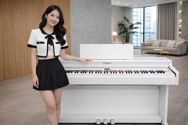 piano eterna as1200 màu trắng