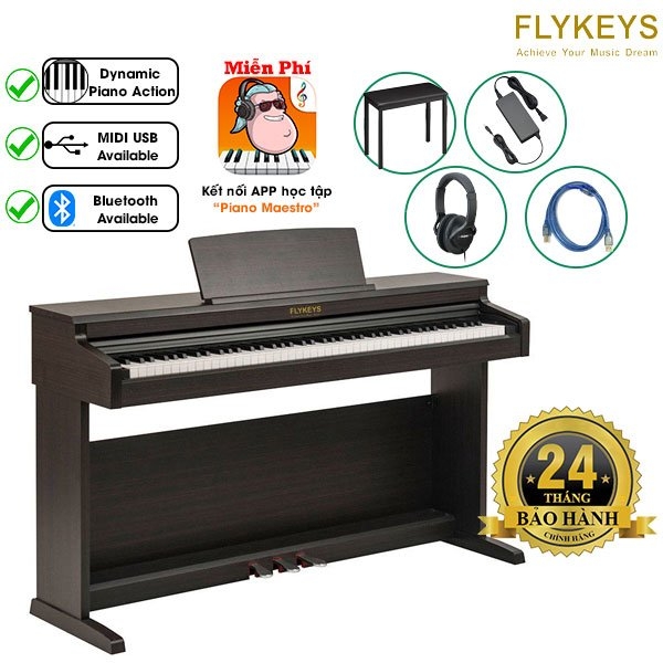 Piano Flykeys LK30S được trang bị hệ thống các kết nối đa dạng và hiện đại như Bluetooth