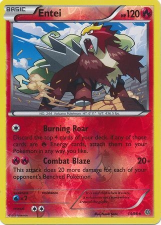 Entei - 14/98 - Rare Reverse Holo