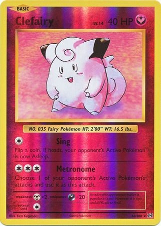 Clefairy - 63/108 - Rare Reverse Holo