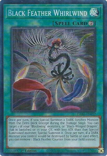 Black Feather Whirlwind - DABL-EN052 - Super Rare 1st Edition