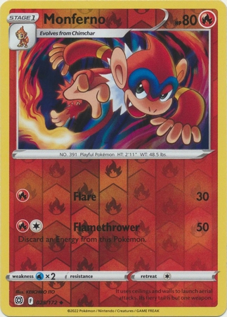Monferno - 25/172 - Uncommon Reverse Holo