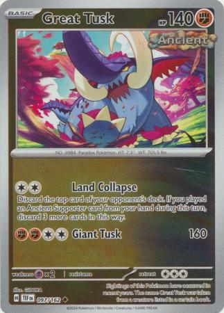 Great Tusk - 097/162 - Uncommon Reverse Holo