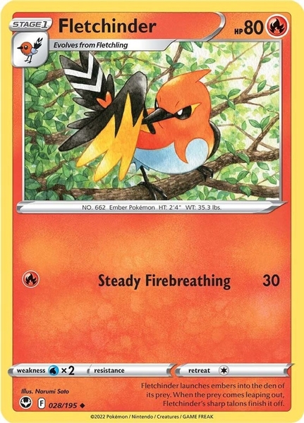 Fletchinder - 028/195 - Uncommon Reverse Holo