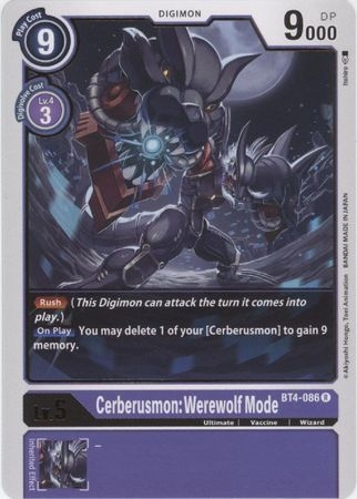 Cerebusmon: Werewolf Mode - BT4-086 - Rare