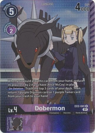 Dobermon (Alternate Art) - EX2-041 R - Rare