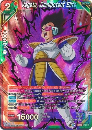 Vegeta, Omnipotent Elite - BT15-143 - Super Rare