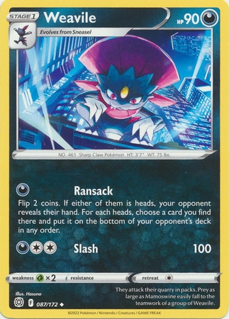 Weavile - 87/172 - Uncommon