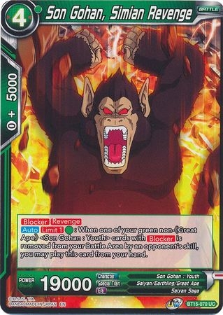 Son Gohan, Simian Revenge - BT15-070 - Uncommon