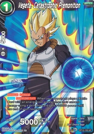 Vegeta, Catastrophic Premonition - BT12-132 - Uncommon Foil