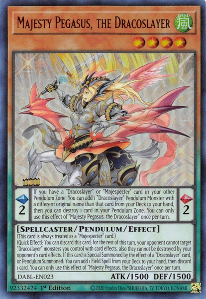 Majesty Pegasus, the Dracoslayer - DABL-EN023 - Ultra Rare 1st Edition