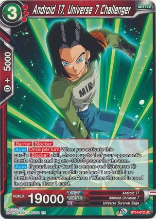 Android 17, Universe 7 Challenger - BT14-012 - Uncommon
