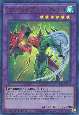 Elemental HERO Flame Wingman HAC1-EN019 Duel Terminal Ultra Rare Parallel 1st Edition