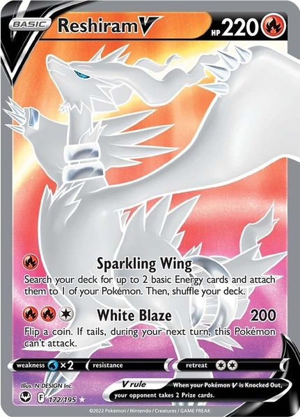 Reshiram V - 172/195 - Full Art Ultra Rare