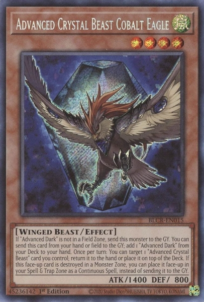 Advanced Crystal Beast Cobalt Eagle - BLCR-EN015 - Secret Rare 1st Edition