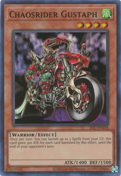 Chaosrider Gustaph - IOC-EN018 - Super Rare Unlimited (25th Reprint)