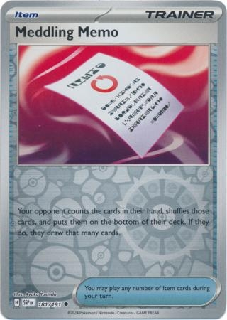 Meddling Memo - 181/191 - Uncommon Reverse Holo