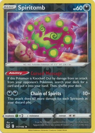 Spiritomb - 117/196 - Rare Reverse Holo