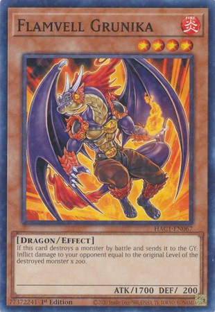 Flamvell Grunika - HAC1-EN067 - Duel Terminal Common Parallel 1st Edition