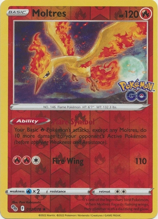 Moltres - 012/078 - Holo Rare Reverse Holo