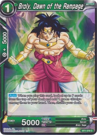 Broly, Dawn of the Rampage (Reprint) - BT1-076 - Common