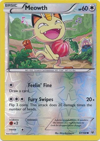 Meowth - 67/108 - Common Reverse Holo