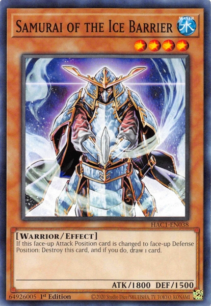 Samurai of the Ice Barrier - HAC1-EN038 - Duel Terminal Common Parallel 1st Edition