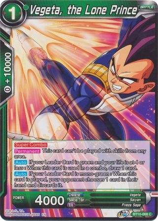 Vegeta, the Lone Prince - BT10-068 - Common