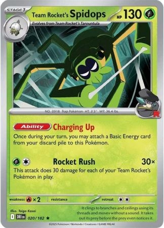 Team Rocket's Spidops - 020/182 - Holo Rare